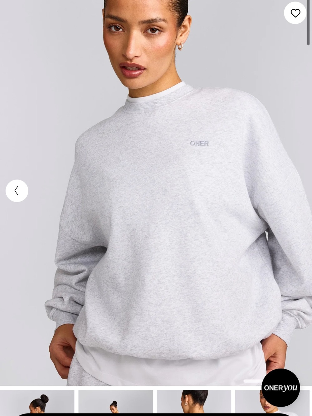 Oner Active Gray Marl Foundations All Season Crew Neck Sweatshirt XS